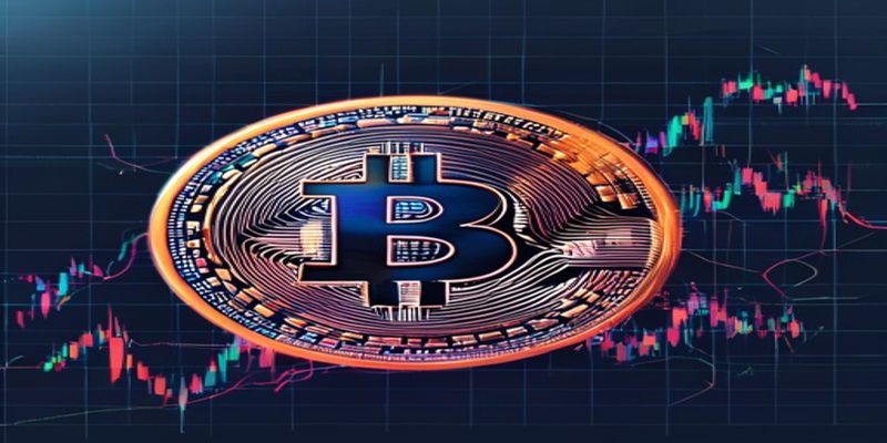 example grid trading configuration on a Bitcoin chart with support and resistance lines
